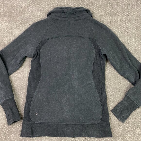 Lululemon Cozy Cuddle Up Full Zip Jacket Sweatshirt Womens 8 Gray Gym Athleisure - Picture 4 of 11